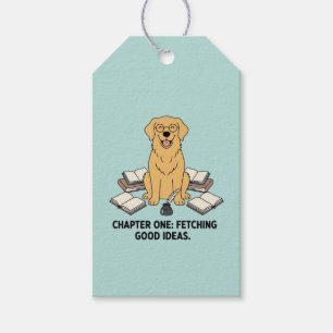 Gelehrter Golden Retriever liest Bücher Opal Niedl Geschenkanhänger