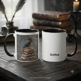 Gelehrter Rabe Gothic Reader Ästhetik Tasse