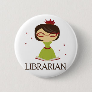 Gelehrtes Bibliothekar-Bibliotheks-Geschenk Button