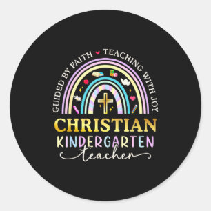 Geleitet vom Glauben Jesus Kreuz Christliche Kinde Runder Aufkleber