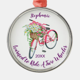 Gelernt zum Fahrradschenke und Jahr Ornament Aus Metall