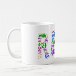 Gelesen! Lernen Sie Ihre Anblick-Wörter! Kaffeetasse