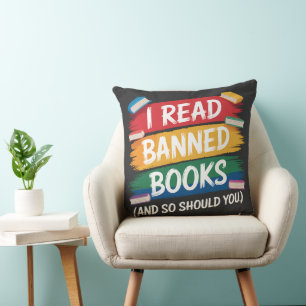 gelesene verbotene Bücher Bibliothekar Woche Kissen
