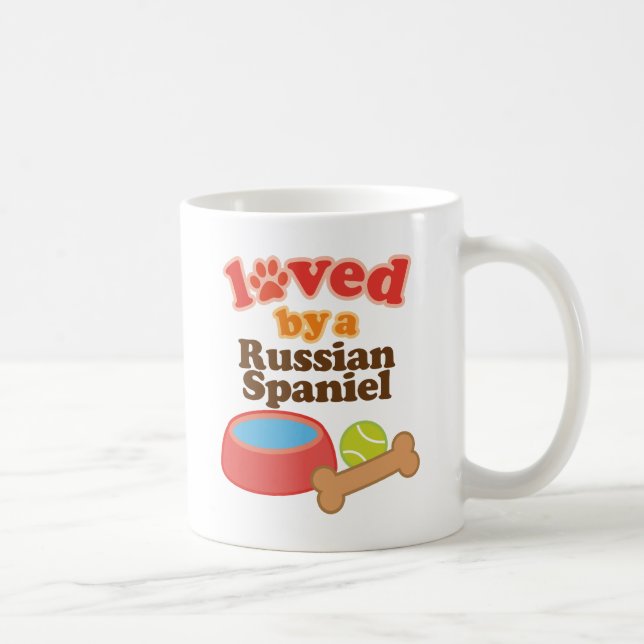 Geliebt durch einen russischen Spaniel Kaffeetasse (Rechts)