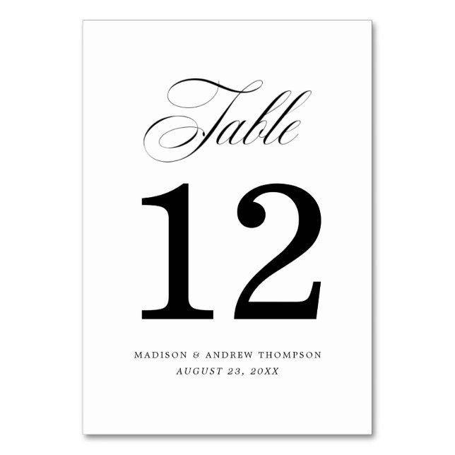 Geliebt | Hochzeitskarten für Tischnummern (Vorderseite)
