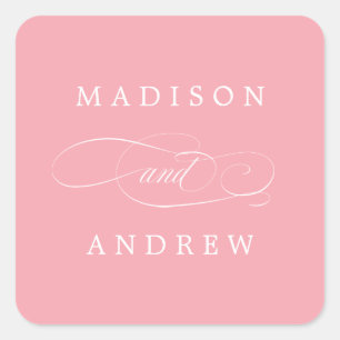 Geliebt Personalisierte Hochzeitsticker Quadratischer Aufkleber