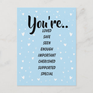 Geliebt Sicher Genug BLAU Inspirierend Freundlic Postkarte