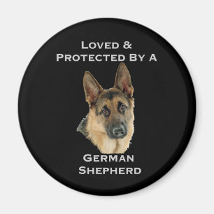 Geliebt u. durch einen Schäferhund geschützt Magnet