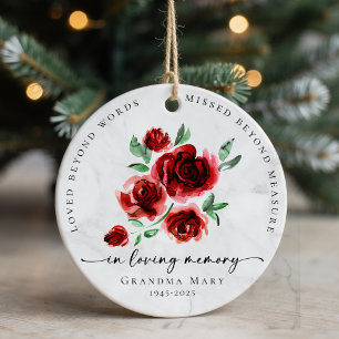 Geliebt über Worte hinaus Rosen in liebevoller Eri Keramik Ornament