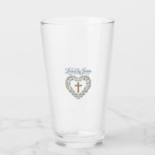 Geliebt von Jesus Florales Kreuz Christliches T-Sh Glas
