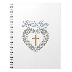 Geliebt von Jesus Florales Kreuz Christliches T-Sh Notizblock