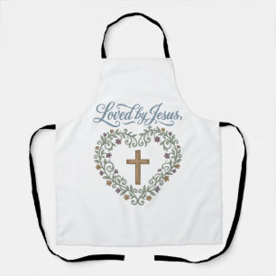 Geliebt von Jesus Florales Kreuz Christliches T-Sh Schürze