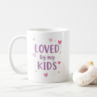 Geliebt von meinen Kindern Tasse | Rosa Herz Kaffe