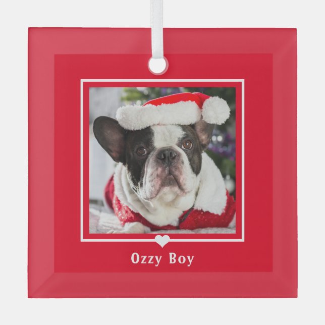 Geliebte eine EDITABLE FARBE Custom Foto Ornament (Vorderseite)