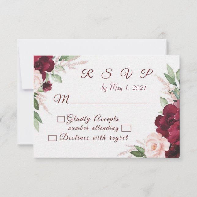 Geliebte florale UAWG RSVP Karte (Vorderseite)