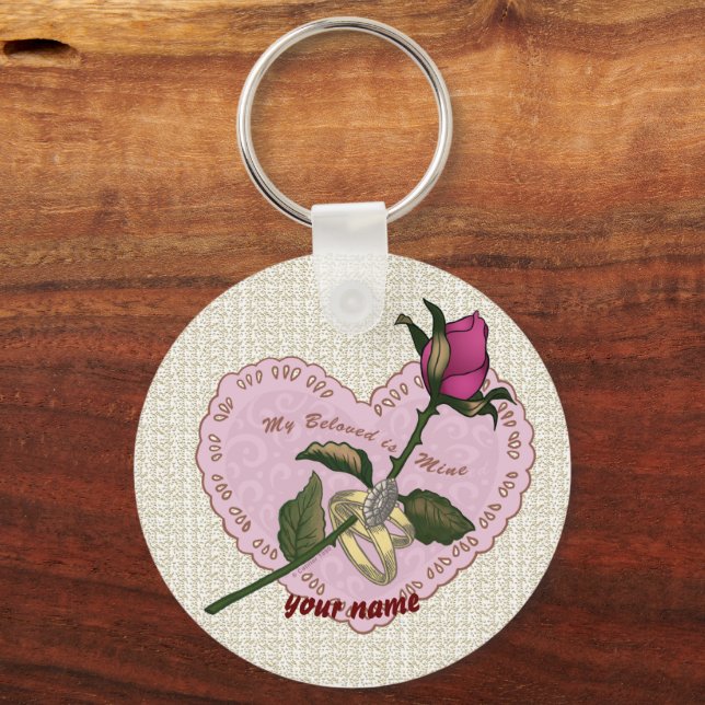 Geliebte Mine Rose Schlüsselanhänger (Vorderseite)