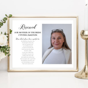 Geliebte Mutter der Braut Foto Gedenk Hochzeit Poster