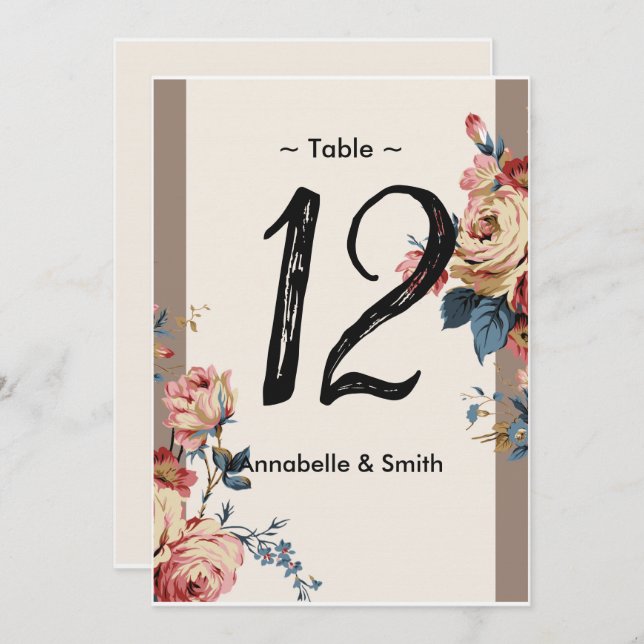 geliebte Tischnummer (Vorne/Hinten)