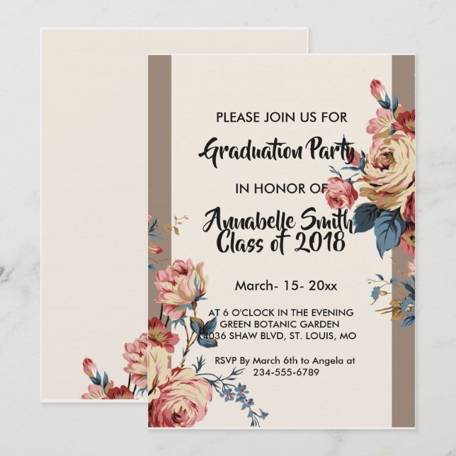 geliebter Abschluss Einladung (Vorne/Hinten)