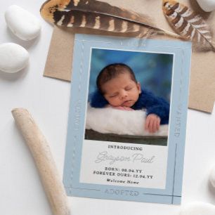 Geliebter Adoptierter Babyjunge Blau Ausgewählt Folieneinladung