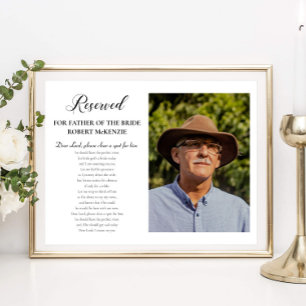 Geliebter Herr Vater der Braut Foto Gedenk Hochzei Poster