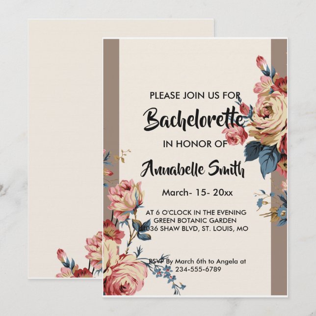 Geliebter Junggeselle Einladung (Vorne/Hinten)