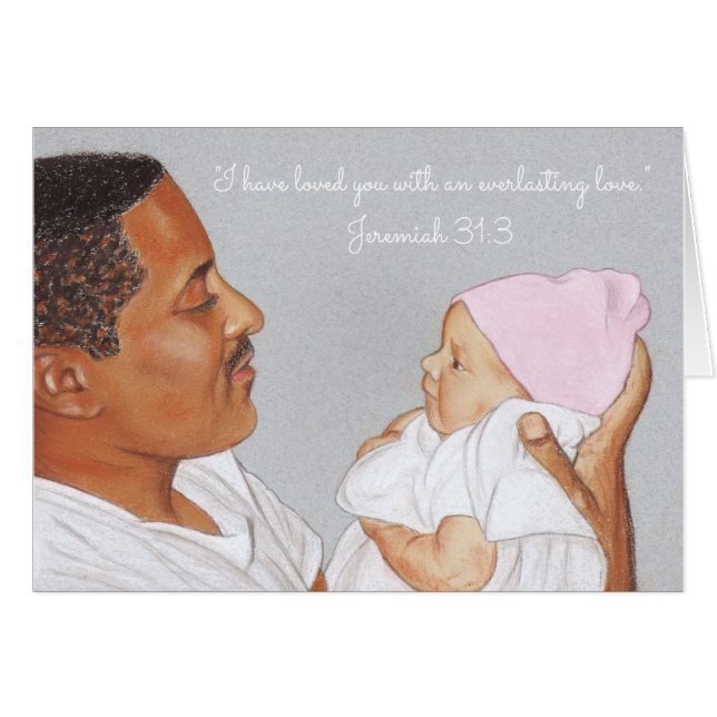 Geliebtes Sie-Ewig Love~Scripture~Newborn u. Vater (Vorderseite (Horizontal))