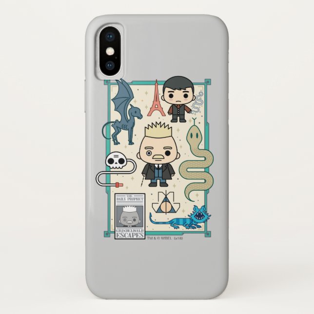 GELLERT GRINDELWALD™ & Barebone-Cartoon Case-Mate iPhone Hülle (Rückseite)