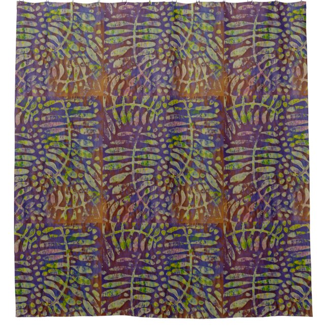 Gelli Print Stift Abstrakte Kunst Duschvorhang (Vorderseite)
