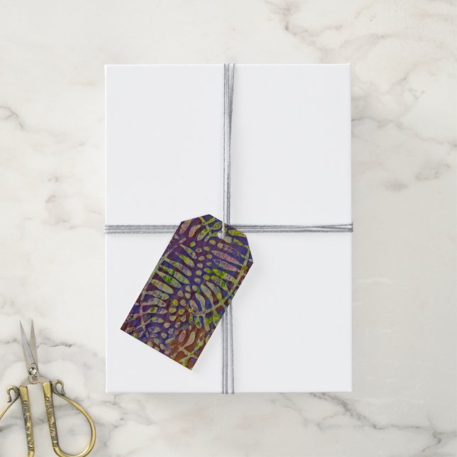 Gelli Print Stift Abstrakte Kunst Geschenkanhänger (Mit Garn)