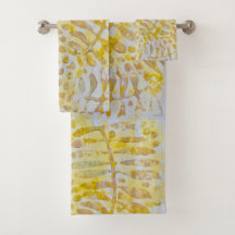 Gelli Printed Golden Blätter
