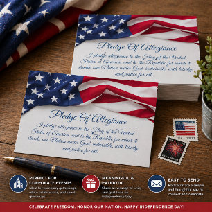 Gelöbnis der Treue Welliges amerikanisches Flaggen Postkarte