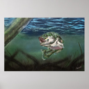 gelobt in der Fischerei Largemouth Bass Poster