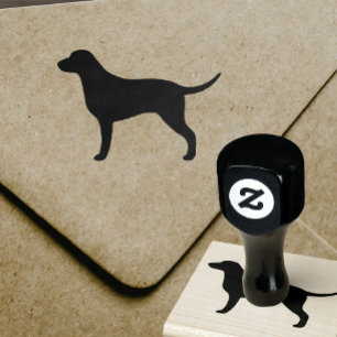 Gelockte überzogene Retriever-Silhouette Gummistempel