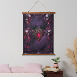Gelübde jenseits des Schleiers – Gothic-Hochzeitsk Wandteppich Mit Holzrahmen