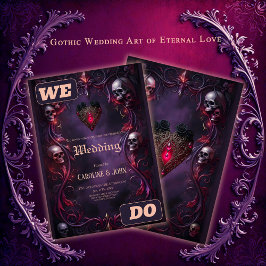 Gelübde jenseits des Schleiers – Gotische Hochzeit Einladung