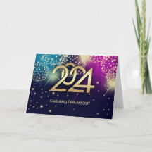 Gelukkig Nieuwjaar 2024. Cartes du Nouvel An en né