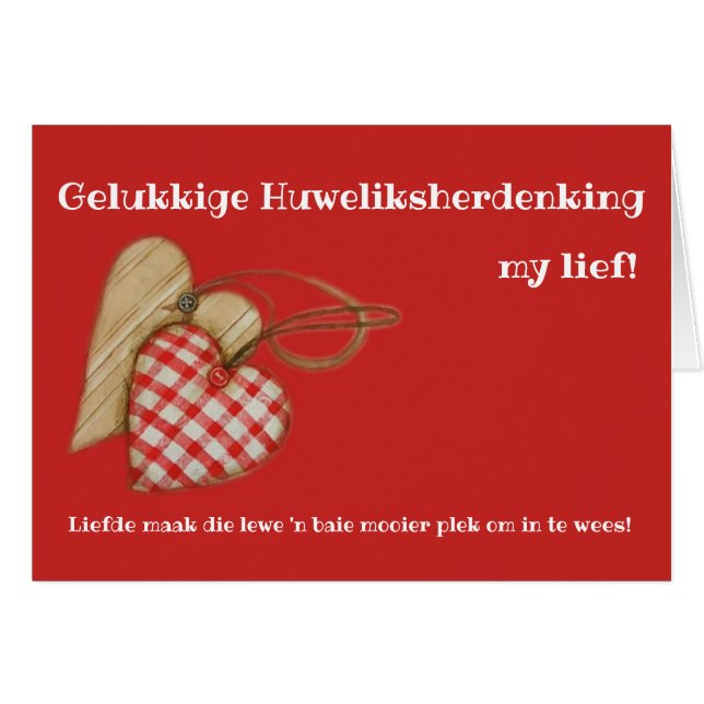Gelukkige Huweliksherdenking mein Leben! (Vorderseite (Horizontal))
