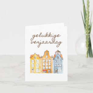 Gelukkige verjaardag, Dutch happy birthday  Karte