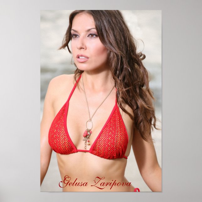 Gelusa Zaripova - Poster en maillot de bain rouge (Devant)