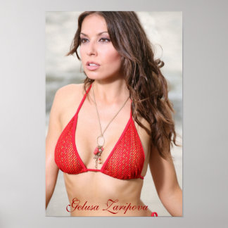 Gelusa Zaripova - rotes Swimsuit Poster
