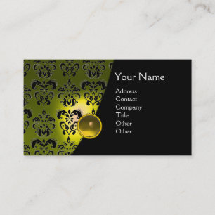 GEM DAMASK MONOGRAM Gelber Topaz Visitenkarte