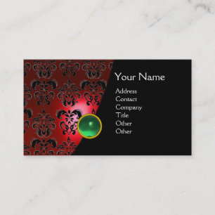 GEM DAMASK MONOGRAM Roter Topaz Visitenkarte