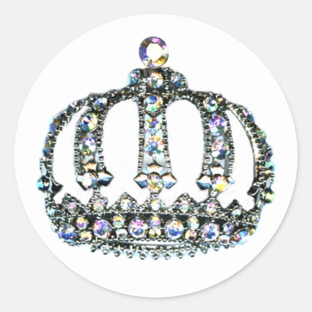 Gem eines Tiara Aufklebers Runder Aufkleber (Vorderseite)