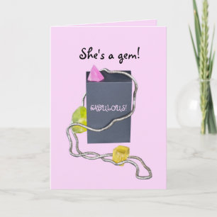 GEM IN PINK & YELLOW SIE IST GEM GEBURTSTAG DANKESKARTE