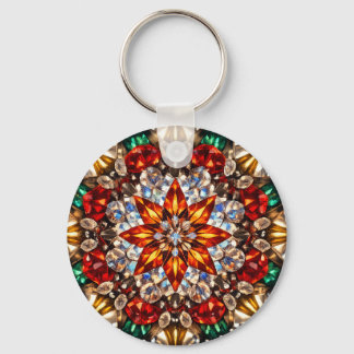 Gem Kaleidoscope Mandala – Porte-clés scintillant