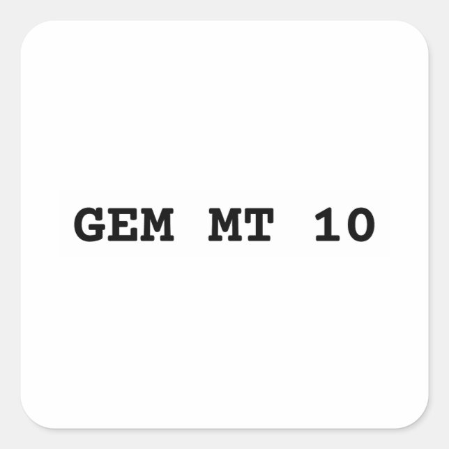 Gem Mint 10 weiß Quadratischer Aufkleber (Vorderseite)