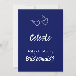 Gem & Pen Bridesmaid Einladung Royal Blue