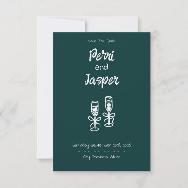 Gem & Pen Save the Date Azure (Vorderseite)