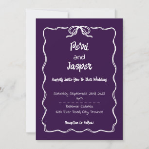 Gem & Pen Wedding Einladung Amethyst
